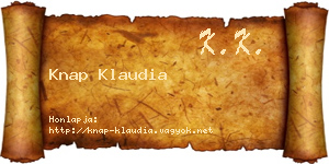 Knap Klaudia névjegykártya